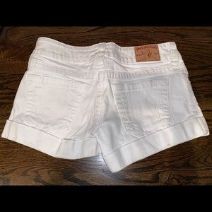True Religion White Jean Shorts